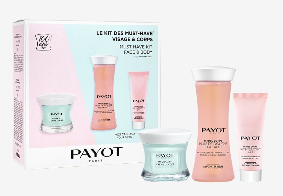 Näo- ja kehahoolduskomplekt Payot Must-Have Kit: näokreem, 50 ml + kehapesu, 125 ml + ihupiim, 25 ml цена и информация | Näokreemid | hansapost.ee