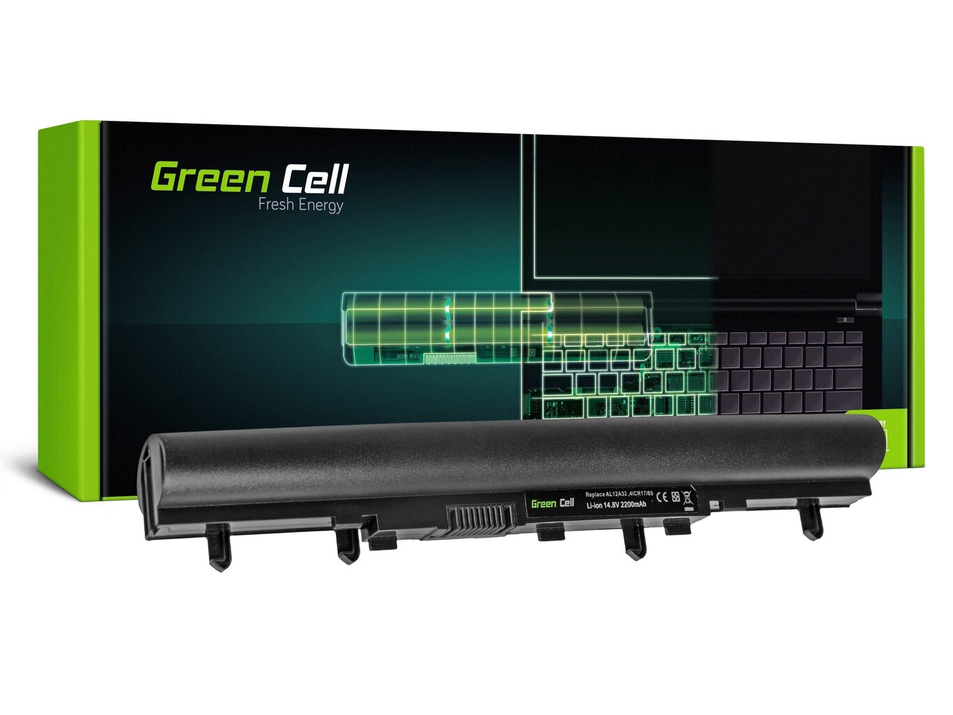 Sülearvuti aku Green Cell Laptop Battery for Acer Aspire E1-522 E1-530 E1-532 E1-570 E1-572 V5-531 V5-571 hind ja info | Sülearvuti akud | hansapost.ee
