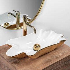 Valamu REA Sea Infinity Klik-klak korgiga, White/Gold price and information | Bathroom sinks, washbasins | hansapost.ee