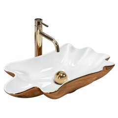 Valamu REA Sea Infinity Klik-klak korgiga, White/Gold price and information | Bathroom sinks, washbasins | hansapost.ee