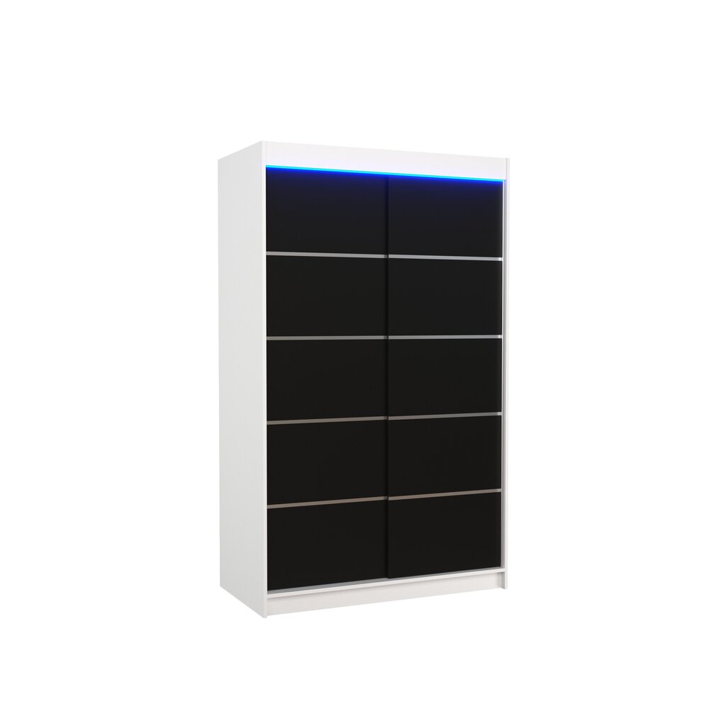 LED valgustusega kapp ADRK Furniture Benisso, valge/must hind ja info | Kapid | hansapost.ee