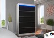LED valgustusega kapp ADRK Furniture Benisso, valge/must цена и информация | Kapid | hansapost.ee