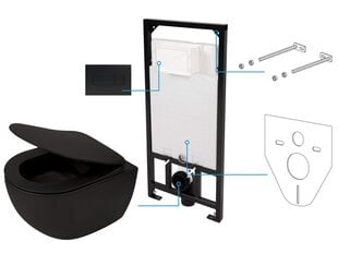 WC-komplekt Deante Peonia Zero 5in1, Nero hind ja info | WС-potid | hansapost.ee