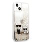 KLHCP13MGKCD Karl Lagerfeld Liquid Glitter Karl and Choupette Case for iPhone 13 Gold цена и информация | Telefonide kaitsekaaned ja -ümbrised | hansapost.ee