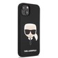 KLHCP13MSLKHBK Karl Lagerfeld Liquid Silicone Karl Head Case for iPhone 13 Black цена и информация | Telefonide kaitsekaaned ja -ümbrised | hansapost.ee