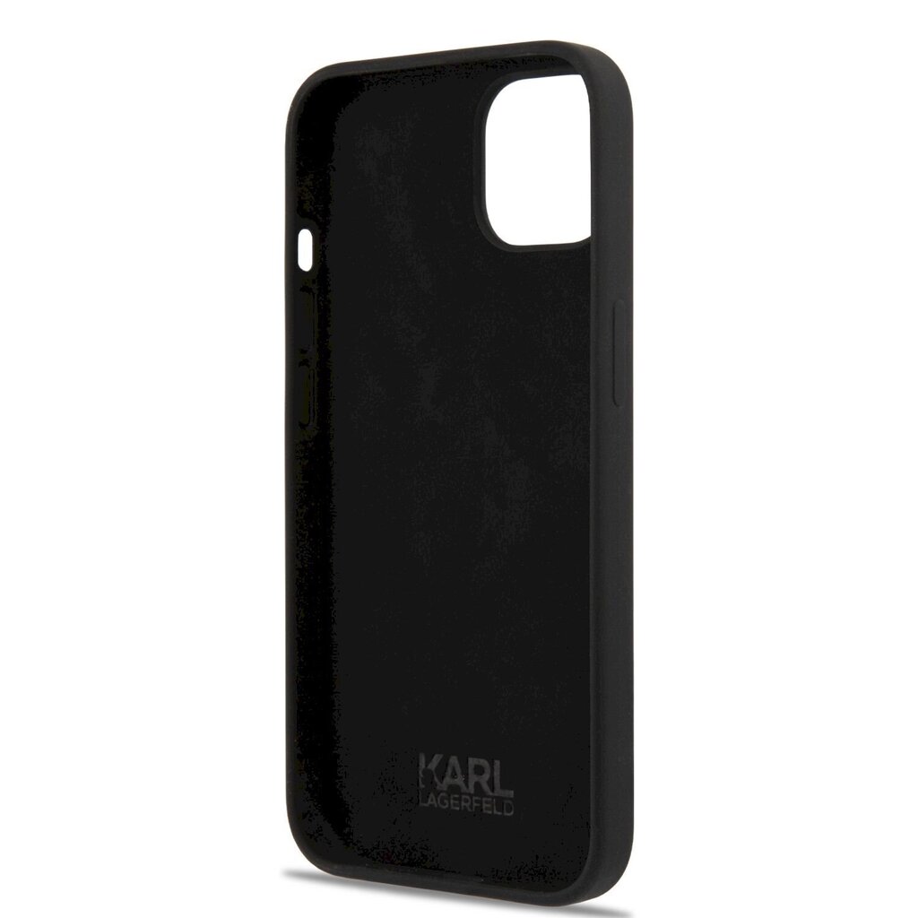 KLHCP13MSLKHBK Karl Lagerfeld Liquid Silicone Karl Head Case for iPhone 13 Black цена и информация | Telefonide kaitsekaaned ja -ümbrised | hansapost.ee