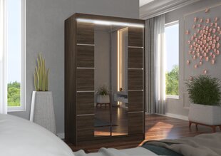 LED valgustusega kapp ADRK Furniture Genua, pruun цена и информация | Шкафы | hansapost.ee