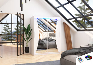 Kapp LED-valgustusega ADRK Furniture Max, valge цена и информация | Шкафы | hansapost.ee