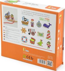 Игрушка-шнуровка с деревянными фигурками Viga цена и информация | Развивающие игрушки для детей | hansapost.ee