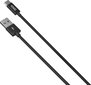 Punutud kaabel YENKEE, 2.0 USB A - USB C, 480 Mbps, 3A, 1m, alumiiniumist korpus, must цена и информация | Mobiiltelefonide kaablid | hansapost.ee