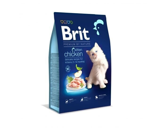 Brit Premium Cat Kitten Chicken kassitoit 8kg цена и информация | Kassi kuivtoit ja kassikrõbinad | hansapost.ee