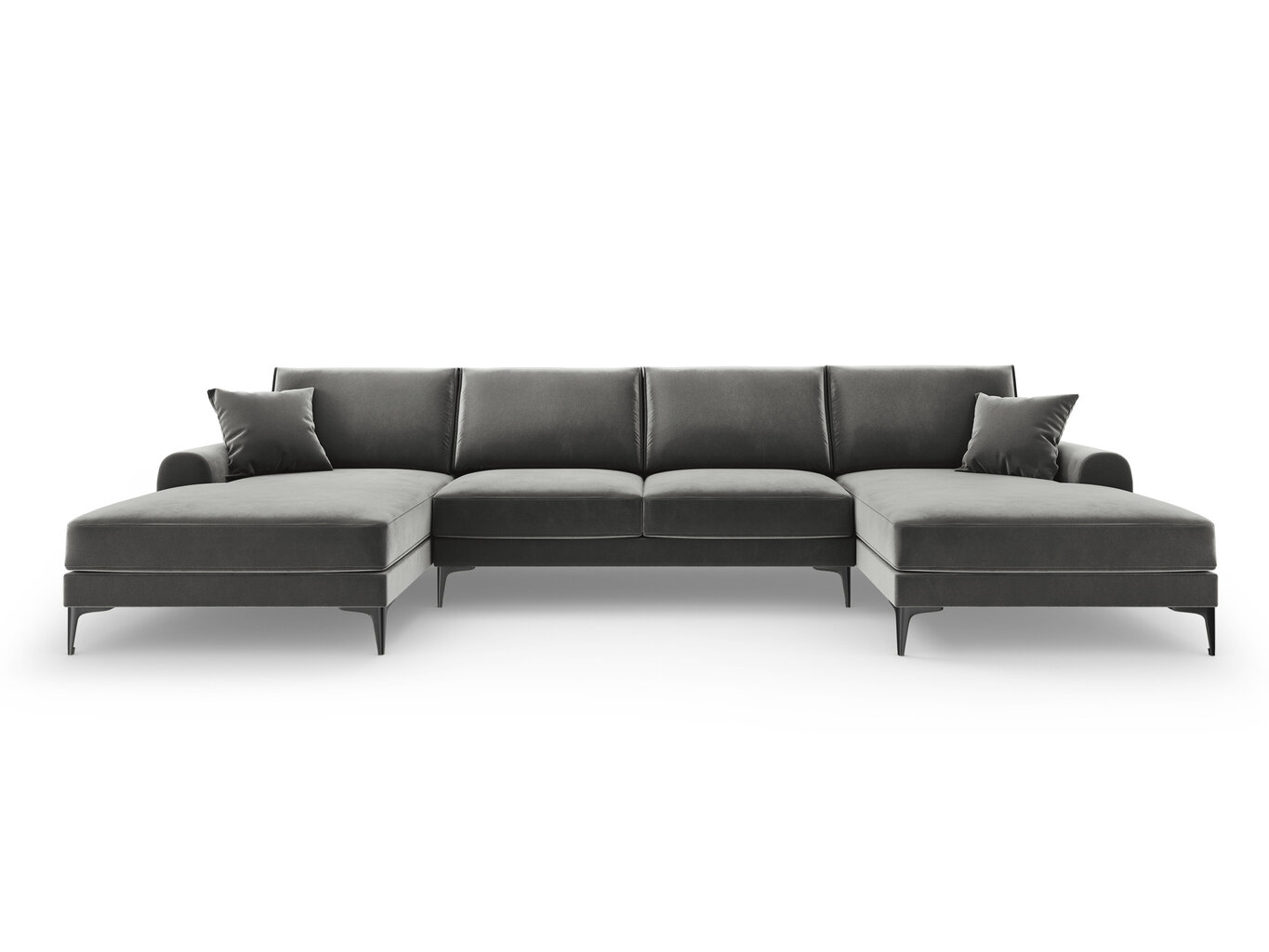 Pehme nurgadiivan Mazzini Sofas Madara 6S, hall/must hind ja info | Nurgadiivanid ja nurgadiivanvoodid | hansapost.ee