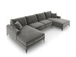 Pehme nurgadiivan Mazzini Sofas Madara 6S, hall/must hind ja info | Nurgadiivanid ja nurgadiivanvoodid | hansapost.ee