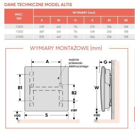 Elektrikonvektor 1000 W Ecoboost Atlantic Altis Wi-Fi hind ja info | Küttekehad | hansapost.ee