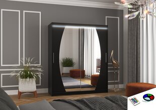 LED valgustusega kapp ADRK Furniture Baltimore, must цена и информация | Шкафчики | hansapost.ee