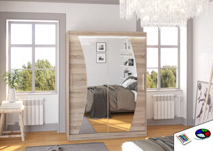 LED valgustusega kapp ADRK Furniture Modesto, helepruun цена и информация | Шкафы | hansapost.ee