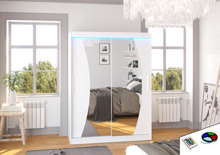 LED valgustusega kapp ADRK Furniture Modesto, valge цена и информация | Шкафы | hansapost.ee