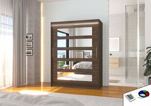 LED valgustusega riidekapp ADRK Furniture Murani, tumepruun цена и информация | Шкафы | hansapost.ee