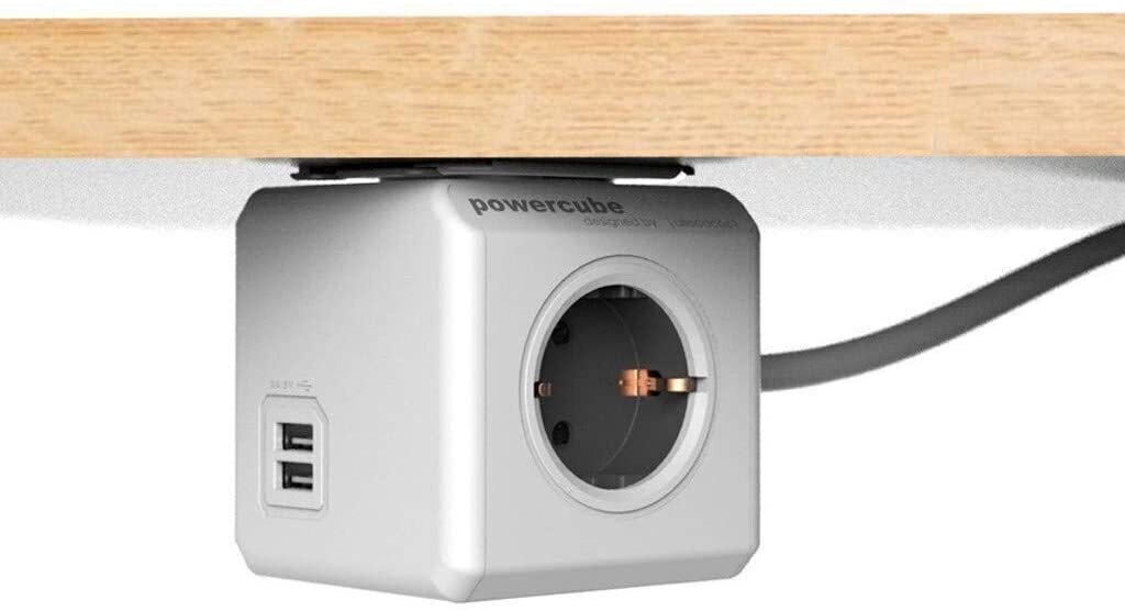 Allocacoc pikendusjuhe PowerCube USB, 1,5m, hall цена и информация | Pikendusjuhtmed | hansapost.ee