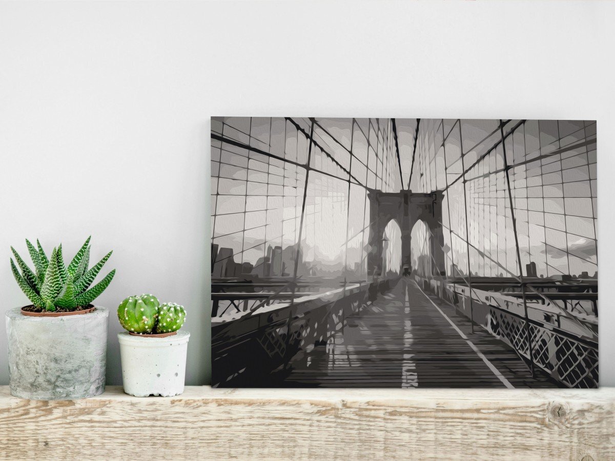 Maalimine numbrite järgi New York sild 60x40 cm hind ja info | Maalimiskomplektid numbrite järgi | hansapost.ee