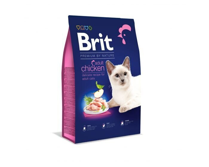 Brit Premium Cat Adult Chicken kassitoit 1,5kg hind ja info | Kassi kuivtoit ja kassikrõbinad | hansapost.ee