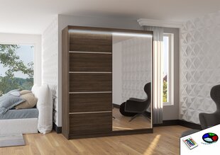 LED valgustusega kapp ADRK Furniture Caro, pruun цена и информация | Шкафчики | hansapost.ee