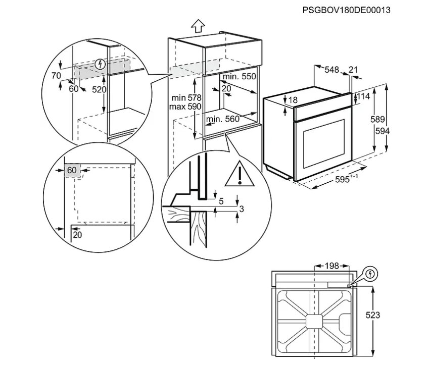 Electrolux COB400W Kalusteisiin sijoitettava Uuni hind ja info | Ahjud | hansapost.ee