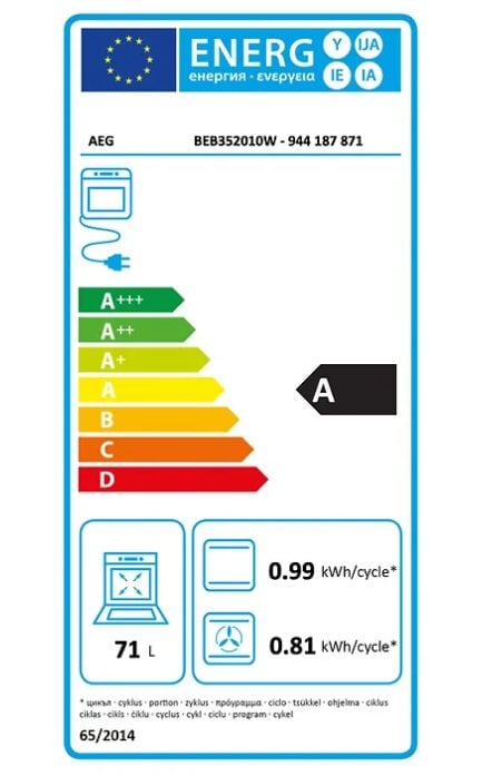 AEG BEB352010W Kalusteisiin sijoitettava Uuni цена и информация | Ahjud | hansapost.ee