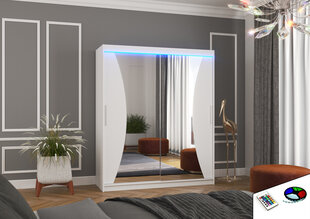 LED valgustusega kapp ADRK Furniture Charlotte, valge цена и информация | Шкафчики | hansapost.ee