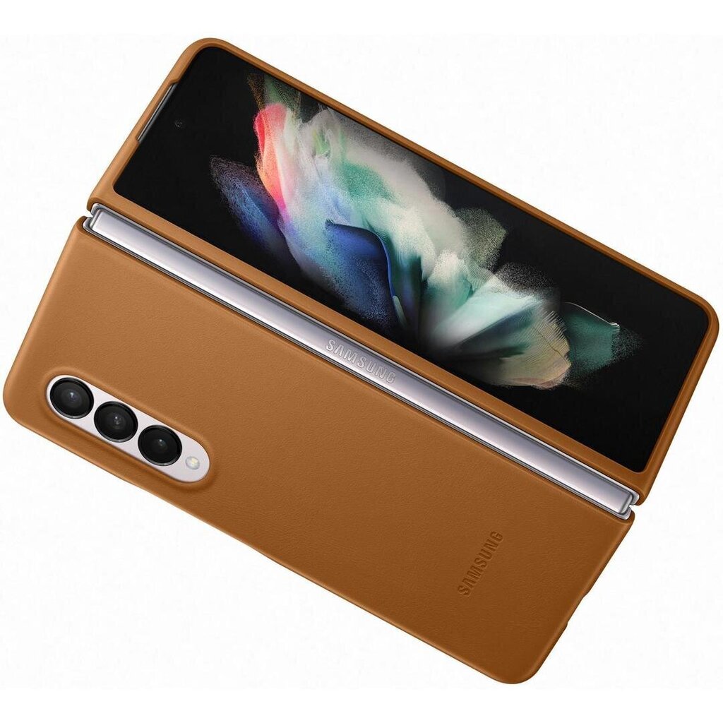 Samsung Galaxy Z Fold3 nahast ümbris kaamel EF-VF926LAEGWW hind ja info | Telefonide kaitsekaaned ja -ümbrised | hansapost.ee