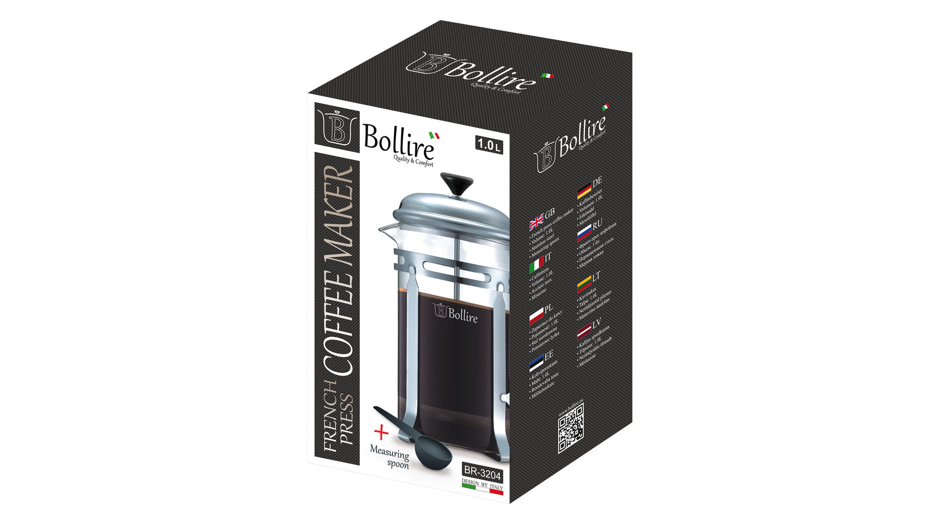 Kohvipresskann Bollire II, 1,0 L kaina ir informacija | Teekannud, kohvikannud, veekeedukannud | hansapost.ee