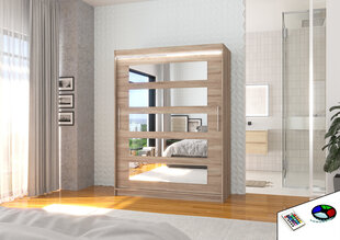LED valgustusega riidekapp ADRK Furniture Murani, helepruun цена и информация | Шкафы | hansapost.ee