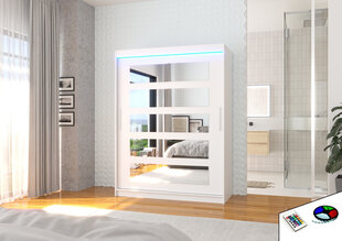 LED valgustusega kapp ADRK Furniture Murani, valge цена и информация | Шкафы | hansapost.ee