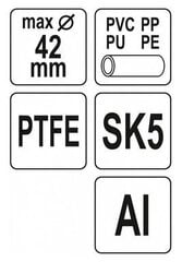 Torukäärid, lõikur YATO PVC PP, PE, PU 42mm YT-22271 hind ja info | Käsitööriistad | hansapost.ee
