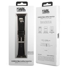 KLAWMOKHG Karl Lagerfeld Karl Head PU Watch Strap for Apple Watch 38/40mm Silver цена и информация | Аксессуары для смарт-часов и браслетов | hansapost.ee