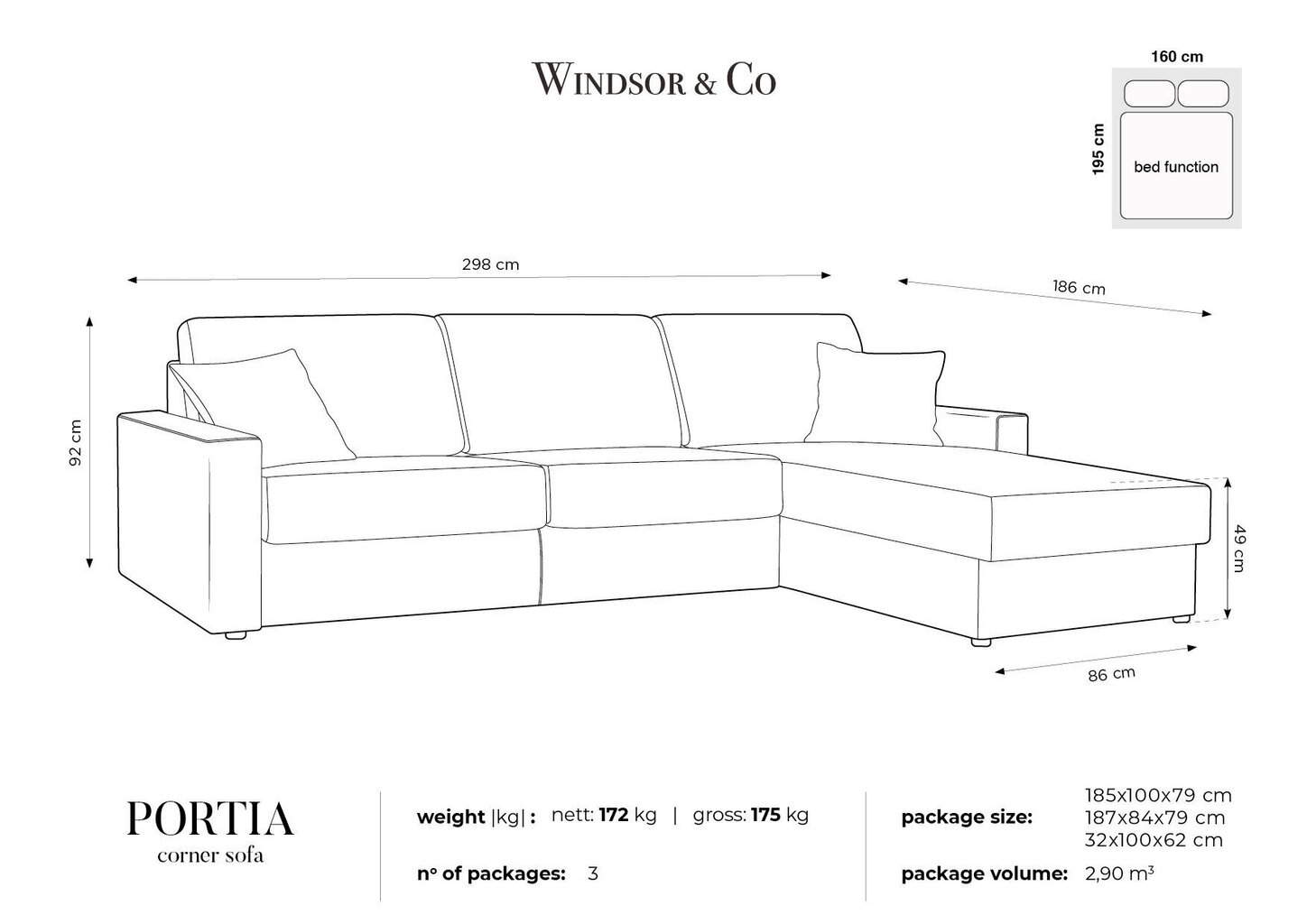 Pehme nurgadiivan Windsor&Co Portia L, sinine hind ja info | Nurgadiivanid ja nurgadiivanvoodid | hansapost.ee