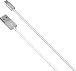 YENKEE, 2.0 USB A - micro USB (USB B), 480 Мбит/с, 2.1А, 1 м, алюминиевый корпус, белый/черный цена и информация | Кабели для телефонов | hansapost.ee