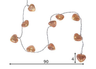 Гирлянда с сердечками, медный цвет цена и информация | Новогодняя гирлянда Holiday, 10 светодиодов, 30 см | hansapost.ee
