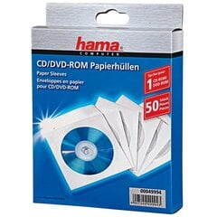 CD / DVD paper sleeves Hama, 50 pcs hind ja info | Vinüülplaadid, CD, DVD | hansapost.ee