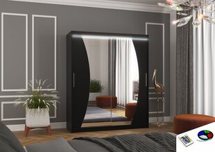 LED valgustusega kapp ADRK Furniture Dolores, must цена и информация | Шкафы | hansapost.ee