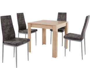 Комплект мебели для столовой Notio Living Lori 80/Kota, цвета дуба/серый цена и информация | Комплекты мебели для столовой | hansapost.ee