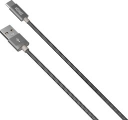 Кабель в оплетке YENKEE, 2.0 USB A - USB C, 480 Мбит/с, 3А, 2м, алюминиевый корпус, серый цена и информация | Borofone 43757-uniw | hansapost.ee