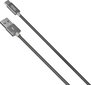 Punutud kaabel YENKEE, 2.0 USB A - USB C, 480 Mbps, 3A, 1m, alumiiniumist korpus, hall hind ja info | Mobiiltelefonide kaablid | hansapost.ee