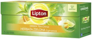 Maitsestatud roheline tee LIPTON Green Tea CITRUS, 25 tk. hind ja info | Tee | hansapost.ee