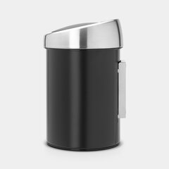 Brabantia корзина для мусора Touch Bin®, 3 л, черная цена и информация | Мусорные ящики с креплением на двери | hansapost.ee