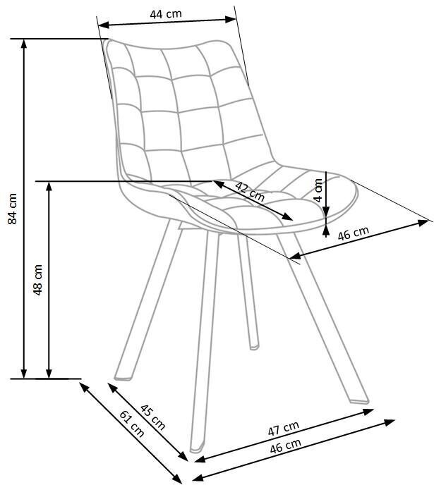 2 tooli komplekt Halmar K332, kollane/must цена и информация | Köögitoolid, söögitoolid | hansapost.ee