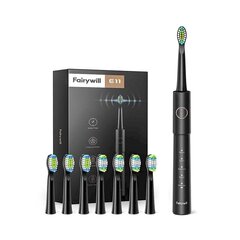 Электрическая зубная щетка FairyWill Sonic с набором насадок FW-E11, черная цена и информация | Fairywill Красота, здоровье | hansapost.ee