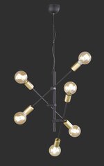 Подвесной светильник Cross 6хЕ27 матовый черный/золотистый 920012479 цена и информация | Люстры | hansapost.ee