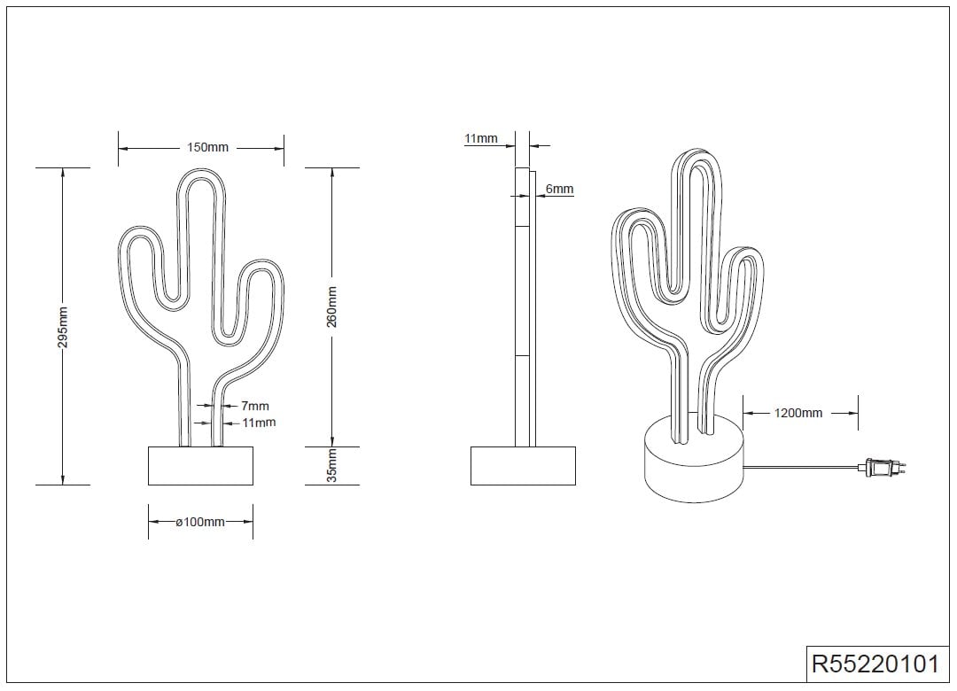 Trio LED laualamp Cactus hind ja info | Laualambid | hansapost.ee