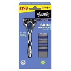 Komplekt Wilkinson Sword Hydro 5: raseerija, 1 tk + raseerimispead, 4 tk. цена и информация | Средства для бритья и косметика | hansapost.ee